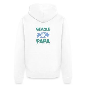 beagle hunde papa - Unisex Premium Bio Zip Hoodie - Weiß - Hinten - Thijin (182cm)