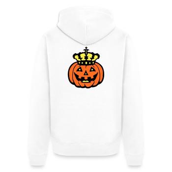 Halloween Pumpkin King Crown King Pumpkin Ruler - Unisex Premium Organic Zip Hoodie - white - Back - Thijin (182cm)