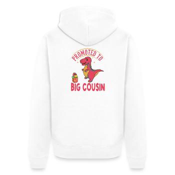 Befördert zum großen Cousin-T-Rex-Dinosaurier - Unisex Premium Bio Zip Hoodie - Weiß - Hinten - Thijin (182cm)