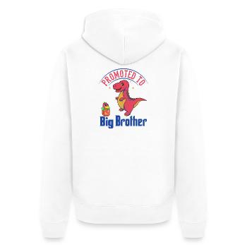 Promoted to Big Brother Dinosaurs - Unisex Premium Organic Zip Hoodie - white - Back - Thijin (182cm)