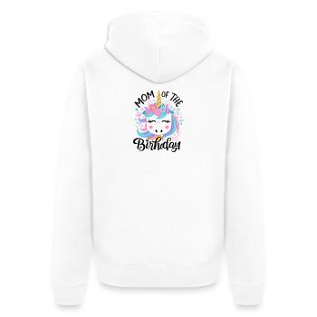 Mama Einhorn Geburtstag Blüte - Unisex Premium Bio Zip Hoodie - Weiß - Hinten - Thijin (182cm)