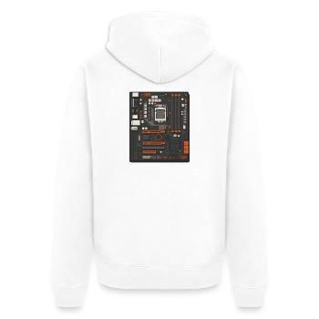 Motherboard Geek Humor für Tech-Liebhaber - Unisex Premium Bio Zip Hoodie - Weiß - Hinten - Thijin (182cm)