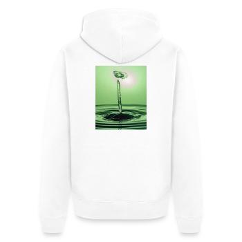 Abstrait liquide vert - Veste à capuche bio Premium Unisexe - blanc - Dos - Thijin (182cm)