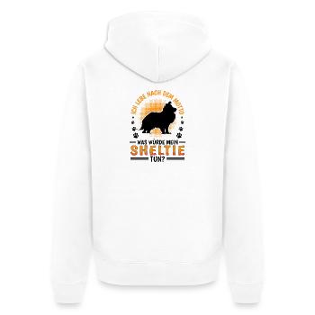Que ferait Sheltie Chien de berger Shetland - Veste à capuche bio Premium Unisexe - blanc - Dos - Thijin (182cm)