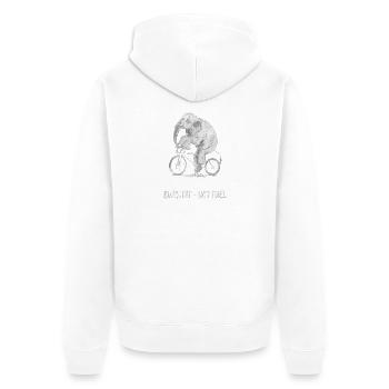 Burn Fat – Not Fuel   Lustiger Fahrrad Elefant - Unisex Premium Bio Zip Hoodie - Weiß - Hinten - Thijin (182cm)