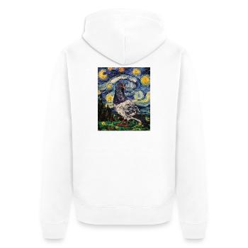 Colombe Oiseau Van Gogh Style Nuit étoilée - Veste à capuche bio Premium Unisexe - blanc - Dos - Thijin (182cm)