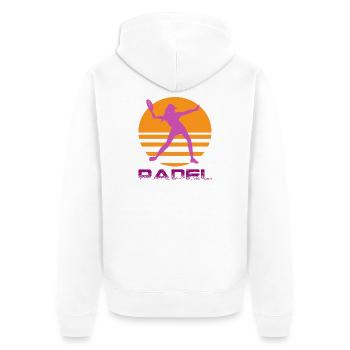 Padel - Unisex Premium Bio Zip Hoodie - Weiß - Hinten - Thijin (182cm)