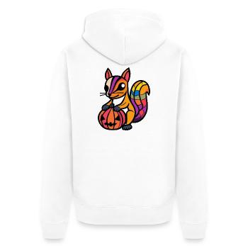 Eichhörnchen Halloween Zombie - Unisex Premium Bio Zip Hoodie - Weiß - Hinten - Thijin (182cm)