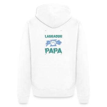 Papa chien labrador - Veste à capuche bio Premium Unisexe - blanc - Dos - Thijin (182cm)