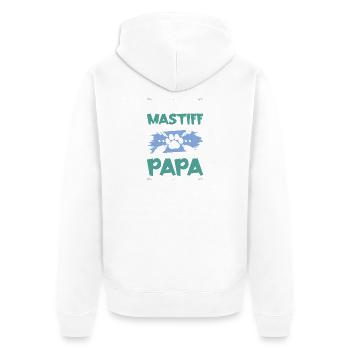 mastiff hunde papa - Unisex Premium Bio Zip Hoodie - Weiß - Hinten - Thijin (182cm)