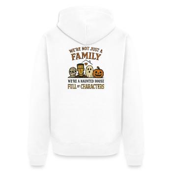 Halloween - Familie der lustigen Monster - Unisex Premium Bio Zip Hoodie - Weiß - Hinten - Thijin (182cm)