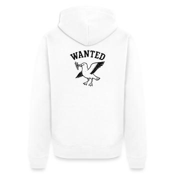Drôle de mouette avec frites et recherché - Veste à capuche bio Premium Unisexe - blanc - Dos - Thijin (182cm)