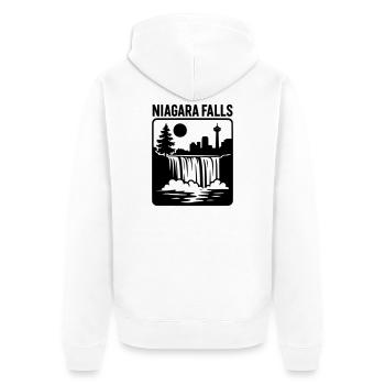 Niagara Fälle Falls Canada Urlaub Erholung - Unisex Premium Bio Zip Hoodie - Weiß - Hinten - Thijin (182cm)
