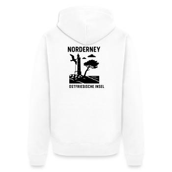 norderney ostfriesland - Unisex Premium Bio Zip Hoodie - Weiß - Hinten - Thijin (182cm)
