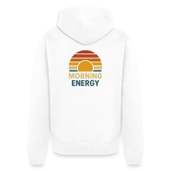 Morning Energy – Sunrise Motiv für positive Vibes - Unisex Premium Bio Zip Hoodie - Weiß - Hinten - Thijin (182cm)
