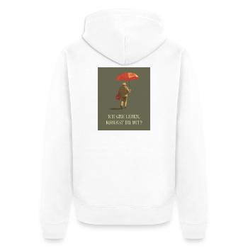 Je vais vivre, veux-tu venir avec moi ? - Veste à capuche bio Premium Unisexe - blanc - Dos - Thijin (182cm)