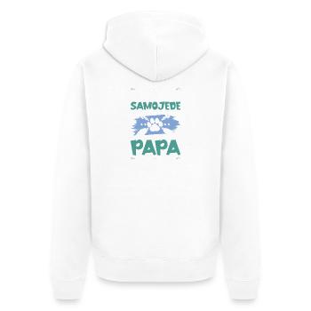 Chiens Samoyèdes Papa - Veste à capuche bio Premium Unisexe - blanc - Dos - Thijin (182cm)