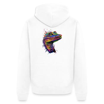 Caïman Crocodile Alligator Reptiles Crocodile Caïmans - Veste à capuche bio Premium Unisexe - blanc - Dos - Thijin (182cm)
