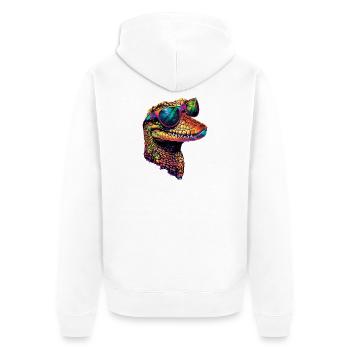 Caïman Crocodile Alligator Reptiles Crocodile Caïmans - Veste à capuche bio Premium Unisexe - blanc - Dos - Thijin (182cm)