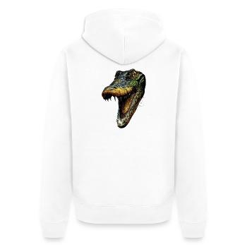 Caïman Crocodile Alligator Reptiles Crocodile Caïmans - Veste à capuche bio Premium Unisexe - blanc - Dos - Thijin (182cm)