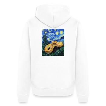 Serpent Python Style Van Gogh Nuit étoilée - Veste à capuche bio Premium Unisexe - blanc - Dos - Thijin (182cm)