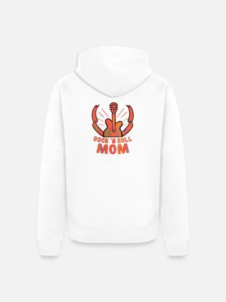 Rock 'n Roll Mom Rock Band Guitar Music - Unisex Premium Organic Zip Hoodie - white