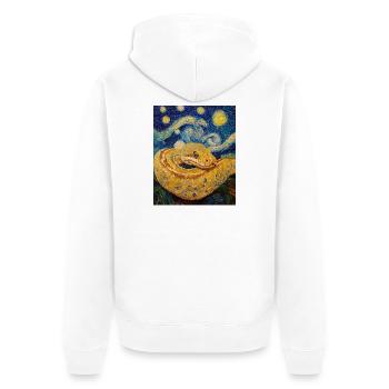 Serpent Python Style Van Gogh Nuit étoilée - Veste à capuche bio Premium Unisexe - blanc - Dos - Thijin (182cm)