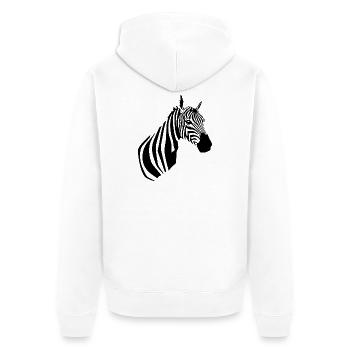 Zebra T-shirt - Unisex Premium Bio Zip Hoodie - Weiß - Hinten - Thijin (182cm)