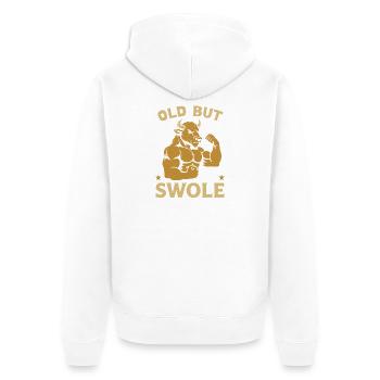 Fitness Motivation Bodybuilder Old But Swole Gym - Unisex Premium Bio Zip Hoodie - Weiß - Hinten - Thijin (182cm)