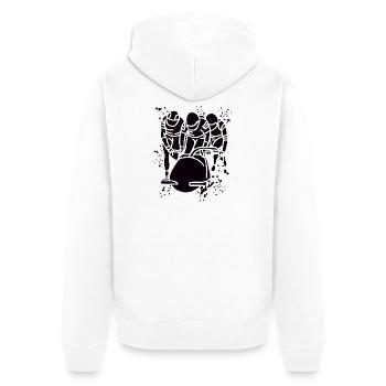 Bobfahrer Bobschlitten Viererbob - Unisex Premium Bio Zip Hoodie - Weiß - Hinten - Thijin (182cm)