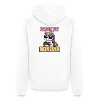 Gambler Queen - Unisex Premium Organic Zip Hoodie - white - Back - Thijin (182cm)