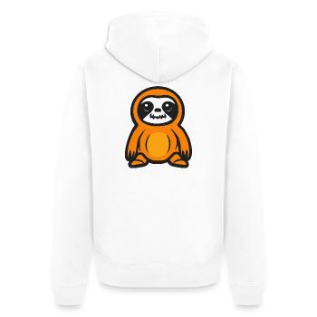Faultier Zombie Halloween Zombie - Unisex Premium Bio Zip Hoodie - Weiß - Hinten - Thijin (182cm)