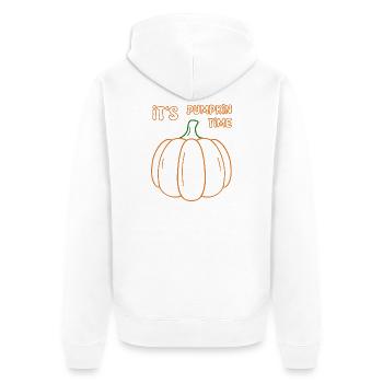 Its Pumpkin Time Illustration - Unisex Premium Bio Zip Hoodie - Weiß - Hinten - Thijin (182cm)
