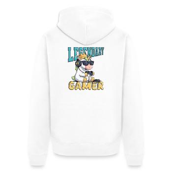 Joueur légendaire - Jeux - Veste à capuche bio Premium Unisexe - blanc - Dos - Thijin (182cm)