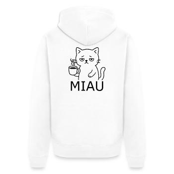 Chat fatigué - Veste à capuche bio Premium Unisexe - blanc - Dos - Thijin (182cm)