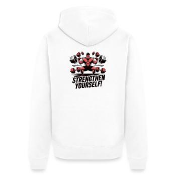 Beast Lift Renforcez-vous - Veste à capuche bio Premium Unisexe - blanc - Dos - Thijin (182cm)
