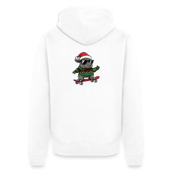 Rhinocéros Noël drôle - Veste à capuche bio Premium Unisexe - blanc - Dos - Thijin (182cm)