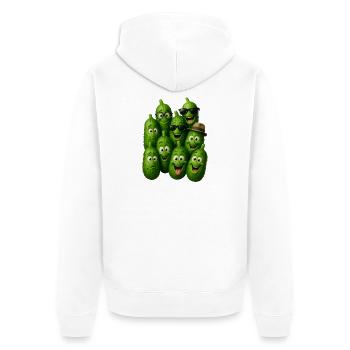 Troupe de concombres verts - Veste à capuche bio Premium Unisexe - blanc - Dos - Thijin (182cm)