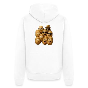 Lachende Kartoffeln mit Stil - Unisex Premium Bio Zip Hoodie - Weiß - Hinten - Thijin (182cm)