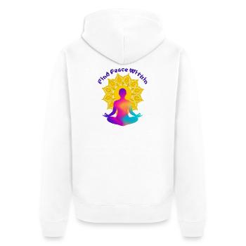 Find a Peace Within Mandala Glow - Unisex Premium Organic Zip Hoodie - white - Back - Thijin (182cm)