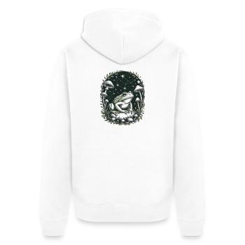 Cosmic frog with constellations and mushrooms - Unisex Premium Organic Zip Hoodie - white - Back - Thijin (182cm)