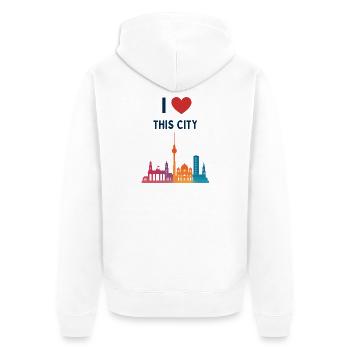 I love this city – colorful skyline - Unisex Premium Organic Zip Hoodie - white - Back - Thijin (182cm)