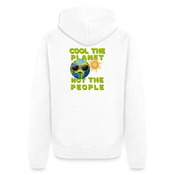 Cool the planet, not the people Climate - Unisex Premium Organic Zip Hoodie - white - Back - Thijin (182cm)