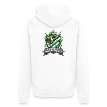 Stolz auf Rotterdam - Unisex Premium Bio Zip Hoodie - Weiß - Hinten - Thijin (182cm)