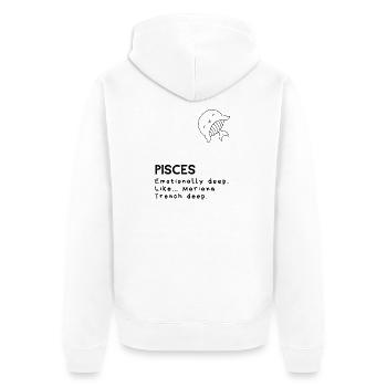 Niedliche Fische Karikatur – Emotionaler Fisch - Unisex Premium Bio Zip Hoodie - Weiß - Hinten - Thijin (182cm)
