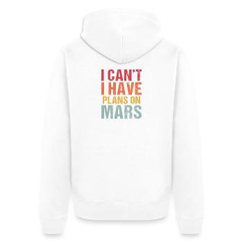 Mars Planet Space Vintage Rocket - Unisex Premium Organic Zip Hoodie - white - Back - Thijin (182cm)