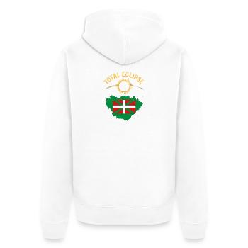 Totale Sonnenfinsternis Bilbao 2026 - Unisex Premium Bio Zip Hoodie - Weiß - Hinten - Thijin (182cm)