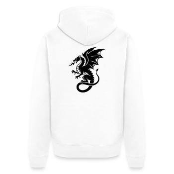 Puissant dragon | Tatouage Tribal Noir - Veste à capuche bio Premium Unisexe - blanc - Dos - Thijin (182cm)