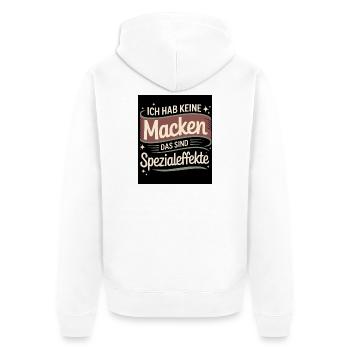 I don't have any quirks – These are special effects - Unisex Premium Organic Zip Hoodie - white - Back - Thijin (182cm)