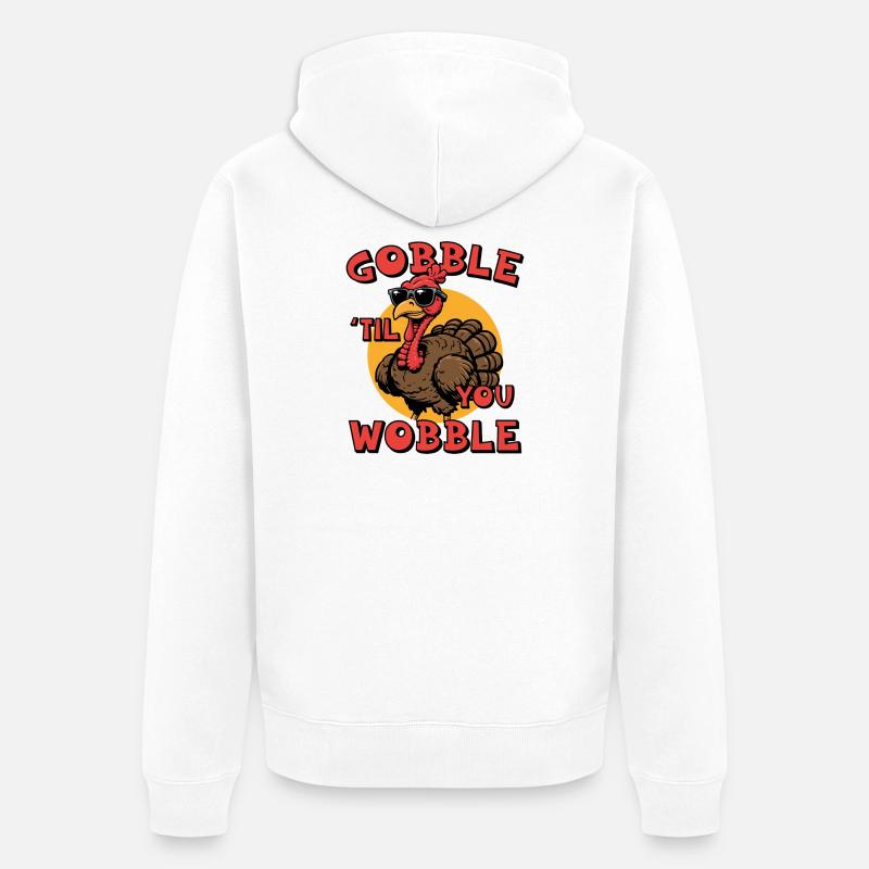 Verschlinge, bis du wackelst - Unisex Premium Bio Zip Hoodie - Weiß